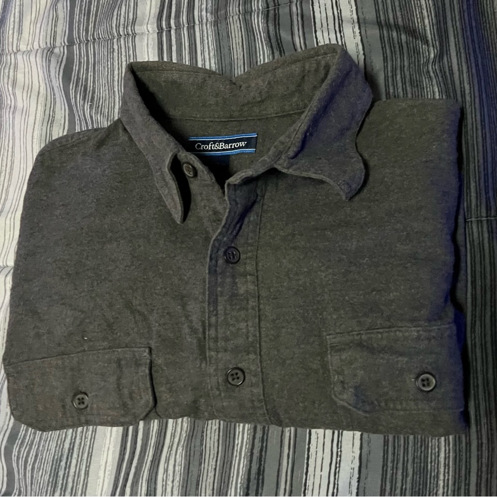 Croft & Barrow Men's Charcoal Button Down Shirt